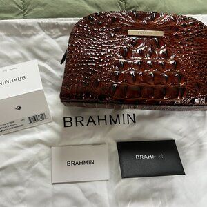 Brahmin DANY Pecan Melbourne Cosmetic Case/Pouch New